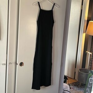 TOPSHOP Black Maxi Ribbed Knit Sleeveless Dress. US 10.